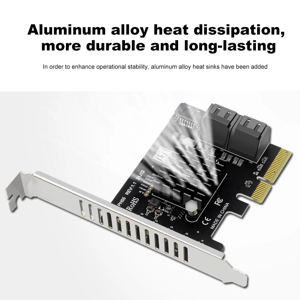 PCIe To 5-Port SATA3.0 Expansion Card Supports Cascaded Trim PCIe X4 To SATA3.0 Expansion Adapter Card for Windows/Linux/Mac OS