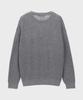 BASIC HOUSE Uni Ribbed Semi-Overfit Round Neck Knit Melange Grey Lwkt7103