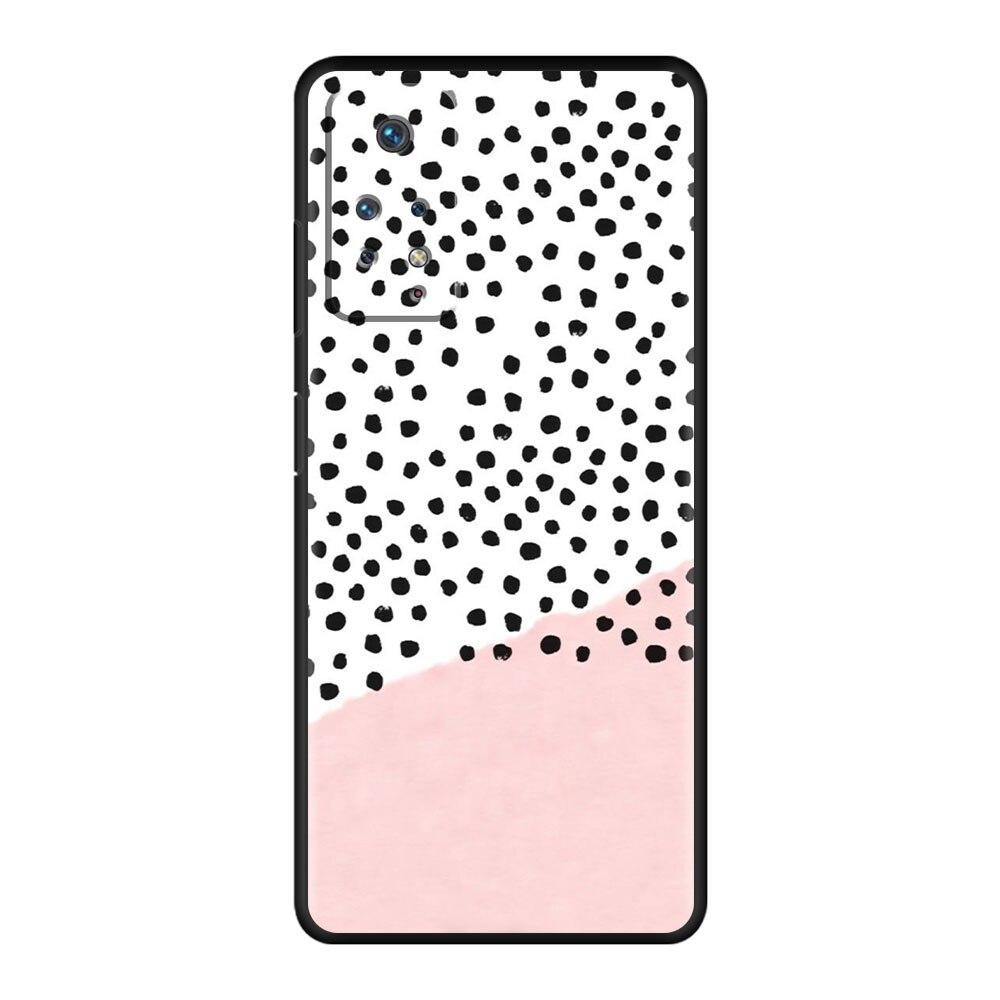 

Чехол Celular Funda, черный и белый силикон в горошек для Redmi Note 9T 9A 9 10 9S 8 K40 9C 7 11 Pro 10C 8T K40S Redmi K50