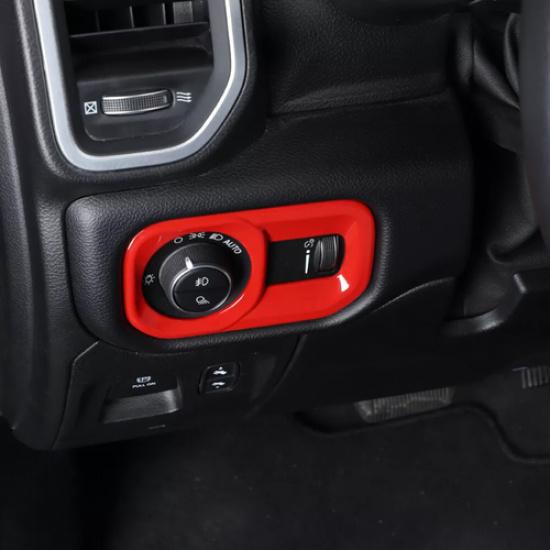 For -2024 Dodge Ram 3500/2500/1500 ABS Red Headlight Switch Panel Cover Trim