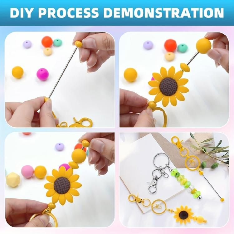 Creative Alloy Bead Keychain Collection 20 Pieces Portable for Handmade Keyrings and Artistics Projects Supplies