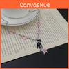 Cute Y2k Pearl Inlaid Black Cat Star Bracelet Stylish Summer Jewelry For Women