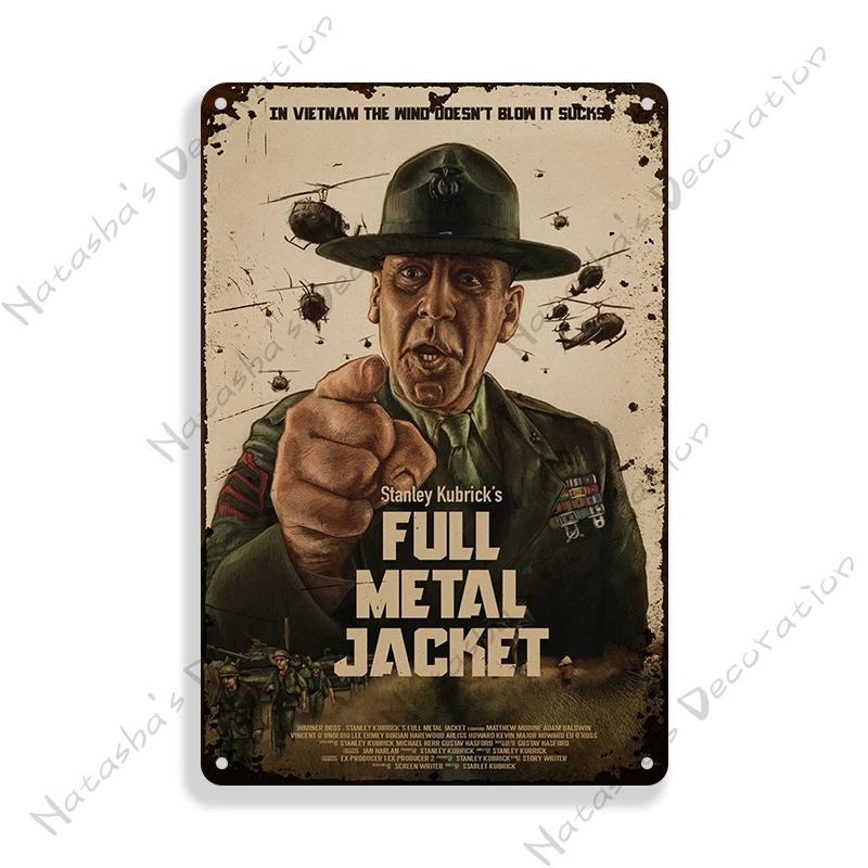 Classic Movie Metal Poster Full Metal Jacket Wall Decor Metal Tin Sign Vintage Wall Plate Retro  Plaque Industrial Decor