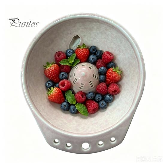 Large Capacity Berry Storage Container Ceramic Washing Bowl, with Drainage Holes, Fruit Cleaning Draining Bowl for Grapes And Tomatoes Swirl Colander