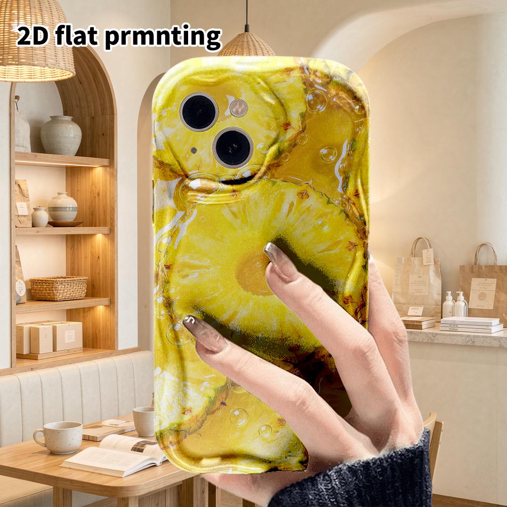 Phone Case: 2D Flat Design Suitable for iPhone 18 17 16 15 14 13 Pro Film Protective Case, Couple Style, Pineapple Slice, Christmas and Halloween Holi