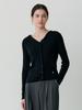 LE STUDIO Open Collar Knit Top (Bk)