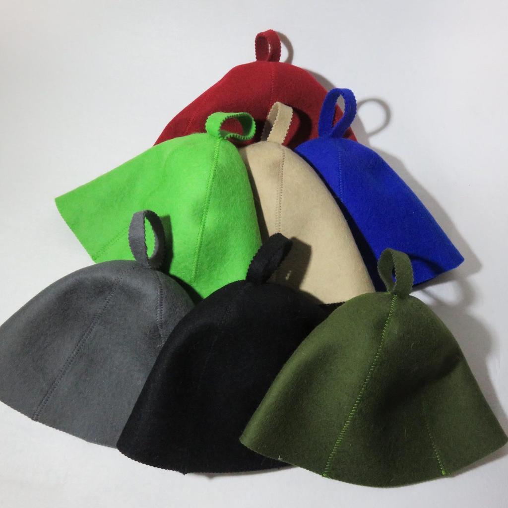 Vibrant Wool Sauna Hat: Heat Insulation & Water Absorption for Drying Hair