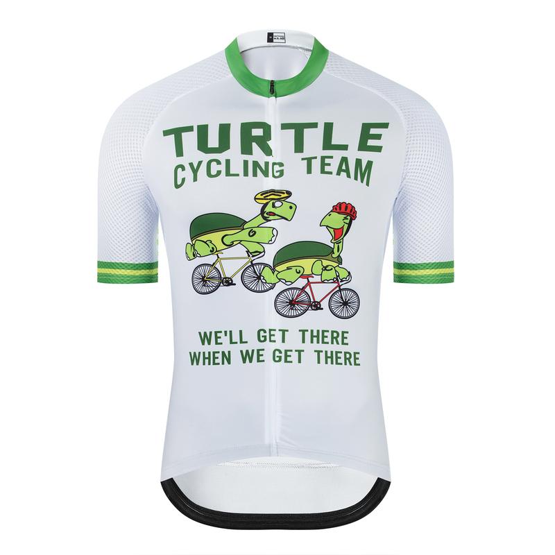 

Cartoon Pattern Turtle Print Cycling Jersey Adult Men s Short Sleeve Bike Riding Clothing Team Customizable Apparel S привид білого кольору