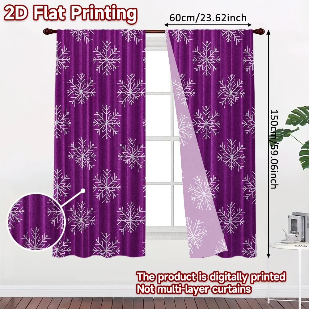 2pcs, 2D FLAT PRINTING Curtains (Without Rod) Purple Ornaments Halloween Festival Fashion Curtains Yarn Curtains Decorations For