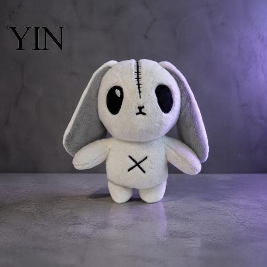 Unique Photography Prop Halloween Horror Bunny Plush Toy, Cute Creepy Rabbit Stuffed Animal Alternative Room Decor Doll for Kids, Soft Collectible