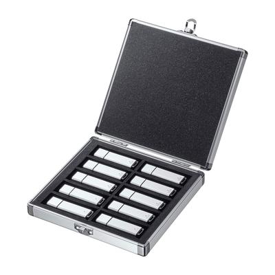 SANWA SUPPLY Estojo para Memória Flash USB 10 Flash Prata (Suporta Discos) FC-UFD1N
