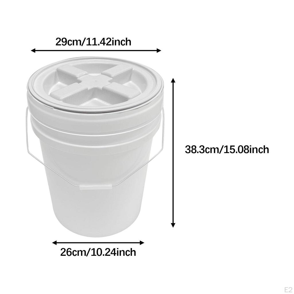 20L Bucket Pail with Seal Lid Stackable Supplies Storage Container Barrel for Household