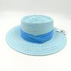 New Flat Top Straw Hat Belt Accessories Leisure Summer Sunscreen Hat Women'S Fashionable Beach Boater Hat Gifts