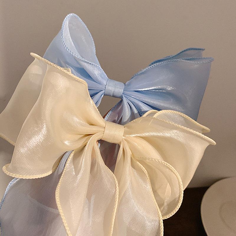 1 Stück/2 Stück Weißes Netz Schleife Haarspange, Damen Hinterkopfspange, Top-Clip, Bruchklemme, Haarschmuck