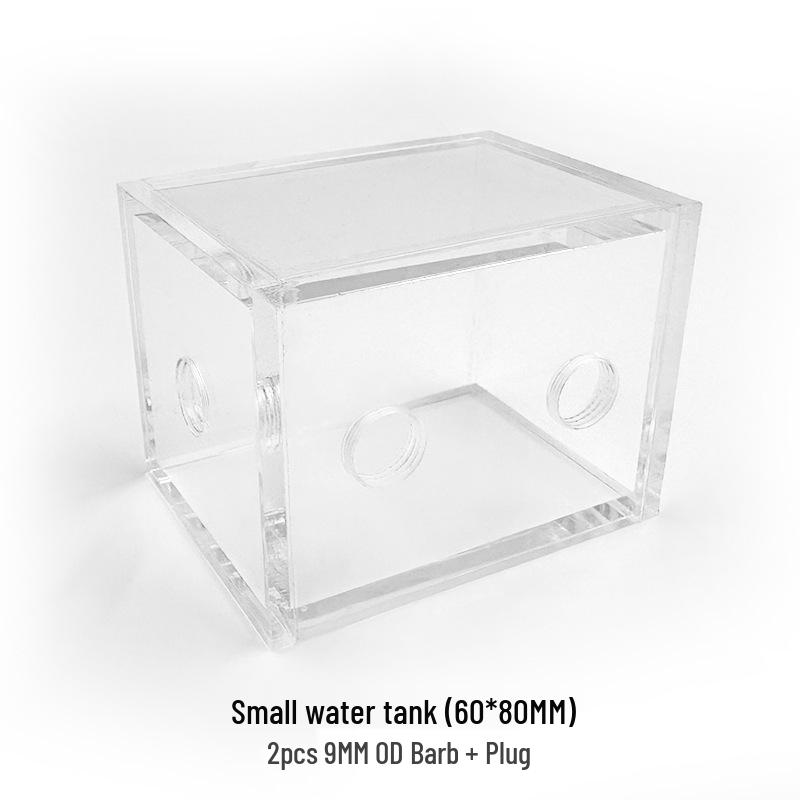 Acrylic Transparent Round Tube Water Cooling Radiator Tank Cylinder G1-4 Plug