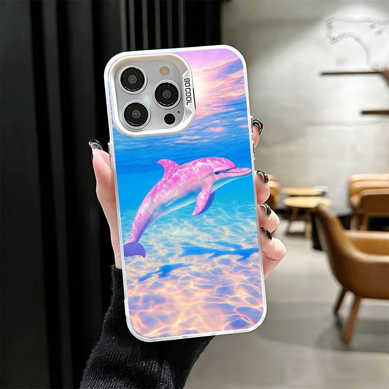 Ocean Cute Dolphin Shockproof Phone Case for iPhone 17 Air 16 16E 15 Pro Max 14 Plus 13 Mini 12 Back Cover Anti Fall Fundas