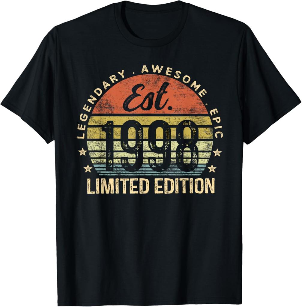 28th Birthday Gift Classic 1998 Vintage Unisex Women 28 Years TShirt Can Be Changed for Any Year Printed Tshirt Camisas