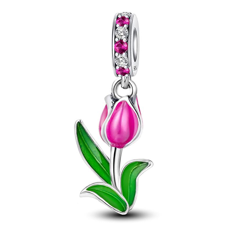 925 Sterling Silver Love Heart Flower Four Leaf Clover Turtle Charms Beads Fit for Bracelets DIY Fine Jewelry Gift