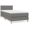 Maison Exclusive - Sommier à lattes de lit avec matelas Gris foncé 90x200 cm Tissu