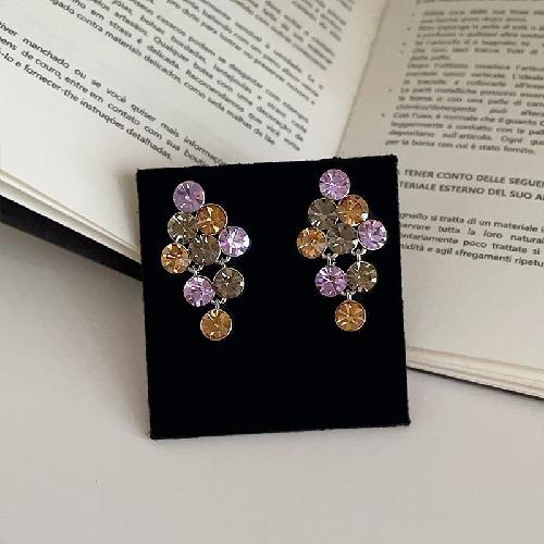 Banquet Protagonist Exquisite Daughter Flashing Zirconium Hollow Earrings Female Light Luxury Niche Exaggerated Earrings Temperament Unique Earrings