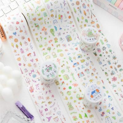 200cm/Roll INS Cartoon Masking Tapes Daily Life Decorative Label Stickers for Journal Scrapbooking Diary Album Stationery Tape