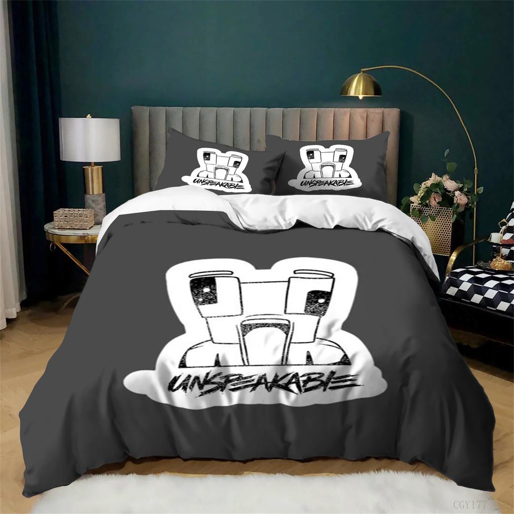 3 Pieces All Season Duvet Cover Set Single Unspeak_Able Quilt Cover Cozy Lightweight Quilt Cover Bedding Set For Kids