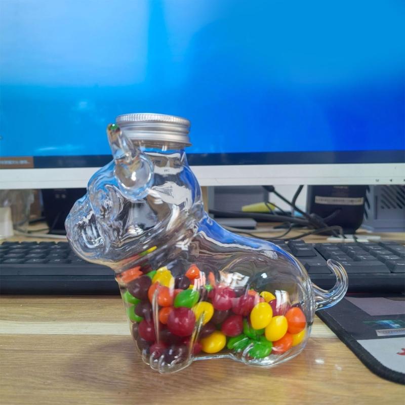 Transparent Dog Treat Jar Easy To Cleaning Dishwasher Safe Glass Container For Kitchen Countertop Storage