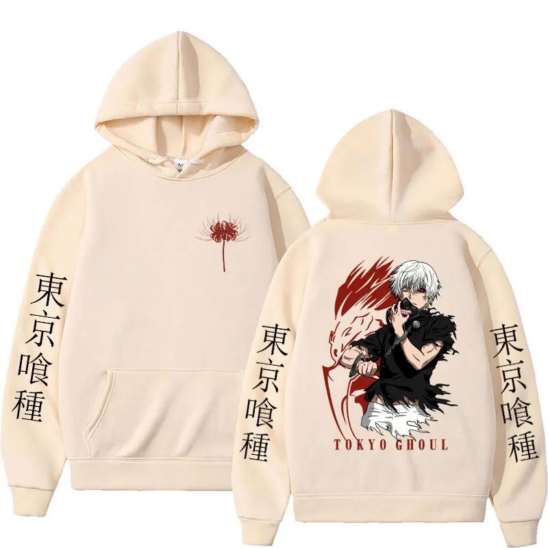 Japonské anime Tokyo Ghoul Mikiny Ken Kaneki Gotická mikina Retro mikina Hip Hop Nadměrná Pánská Dámská Ležérní Streetwear Pulovry