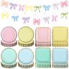 Disposable Cake Plate Paper Cups Tissue Paper Set Birthday Party Supplies Birthday Banner Ribbon Decoration Camping Tableware