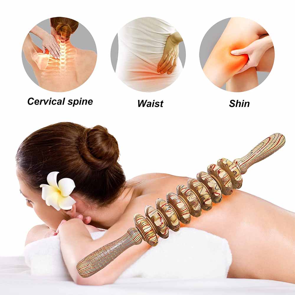 Durable And Safe 1Pc Wooden Massage Roller Wood Therapy Massage Tools For Body Shaping - Anti Cellulite Wood Manuel Wooden Fascia Massage Roller