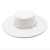 Unisex Top Hat 10Cm Big Eaves Travel Photography Felt Flat Top Hat Flat Top Hat