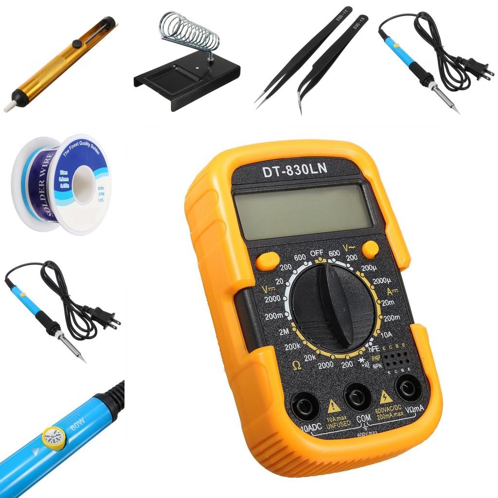 Kit Saldatore a Temperatura Regolabile con Multimetro per Riparazioni Elettroniche
