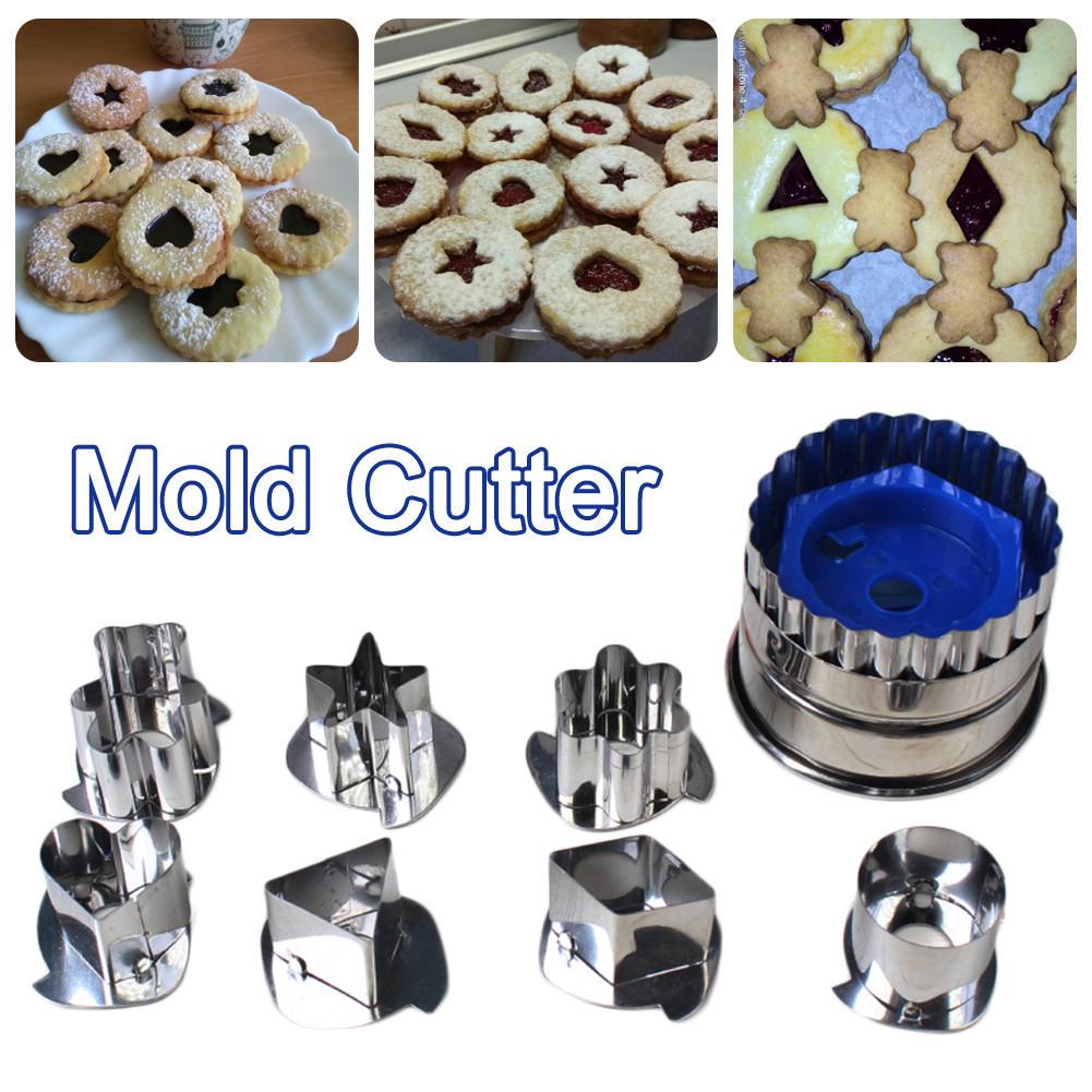 Buy Baking Mold Set Cake Biscuit Molds Cookie Cutter for Home Kitchen DIY Stainless Steel 7PCS
