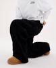 URBANAGE Corduroy Single-Pleat Wide Elastic Banding Parachute Cargo Pants_Black