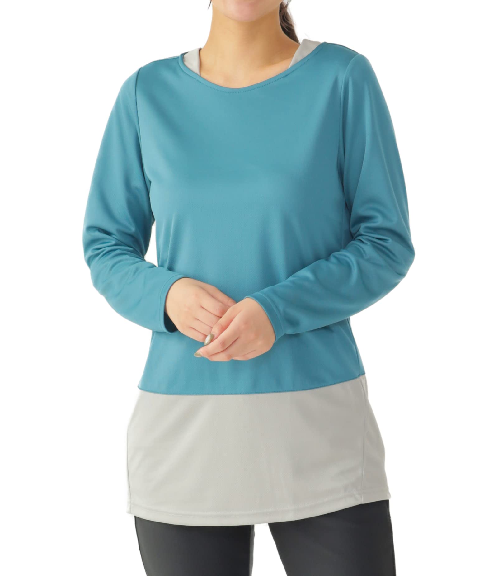 

egneL Yoga and Training Made in Long Sleeve Gym UV Protection Women s Tops, Japan, T-Shirt, Wear, (003, Green, M)