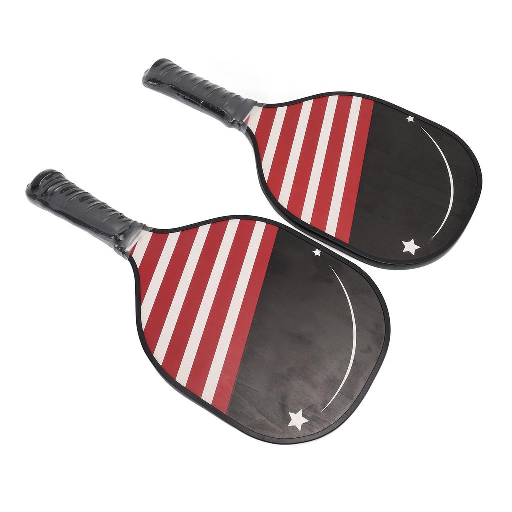 2Pcs Pickleball Paddles Durable Wood PP Comfortable Grip Light Weight Pickleball Set with 4 Balls for Outdoor Home