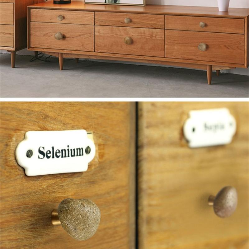 5Pcs Cobblestone Cabinet Knob Drawer Pulls Elegant Furniture Decorative Handle for Kitchen Cupboard Wardrobe Enduring