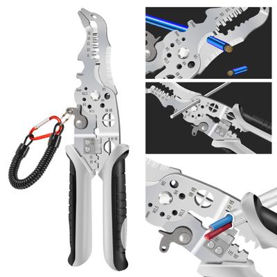 Wire Stripper Cable Crimping Tool with Non-Slip Handle Multifunctional Electrician Pliers Professional Wire Stripping Tool