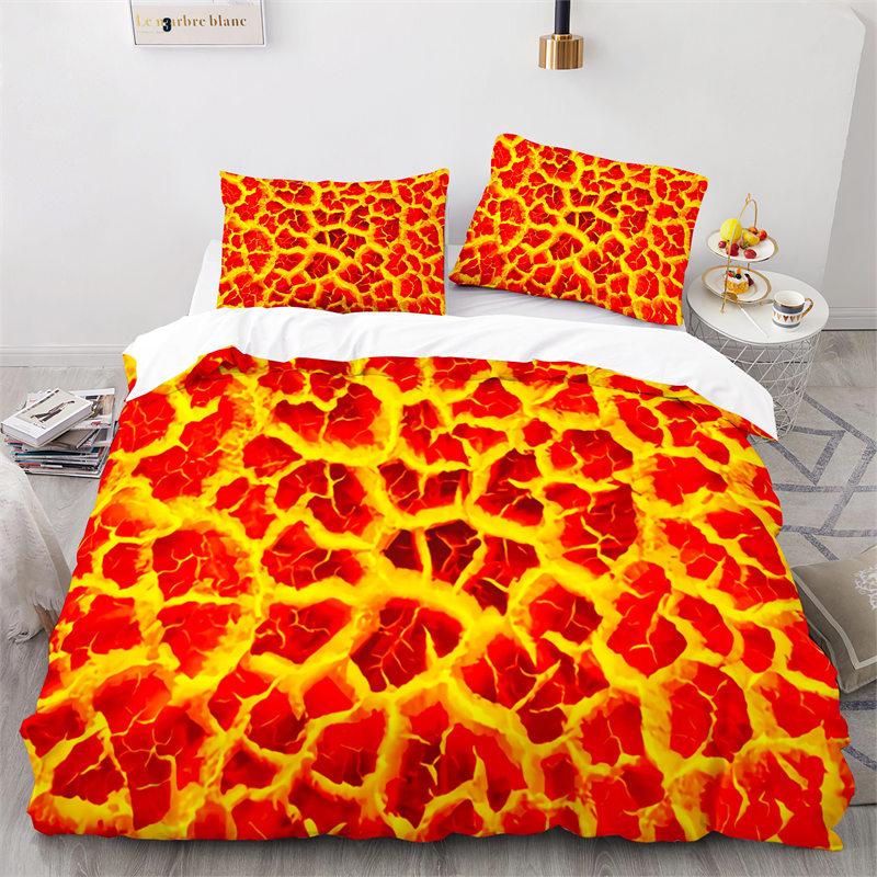 Kreativer Fast Food Bettbezug Pizza Hamburger Druck Bettdeckenbezug Mikrofaser Bettwäscheset King Queen für Kinder Teenagerzimmer Deko