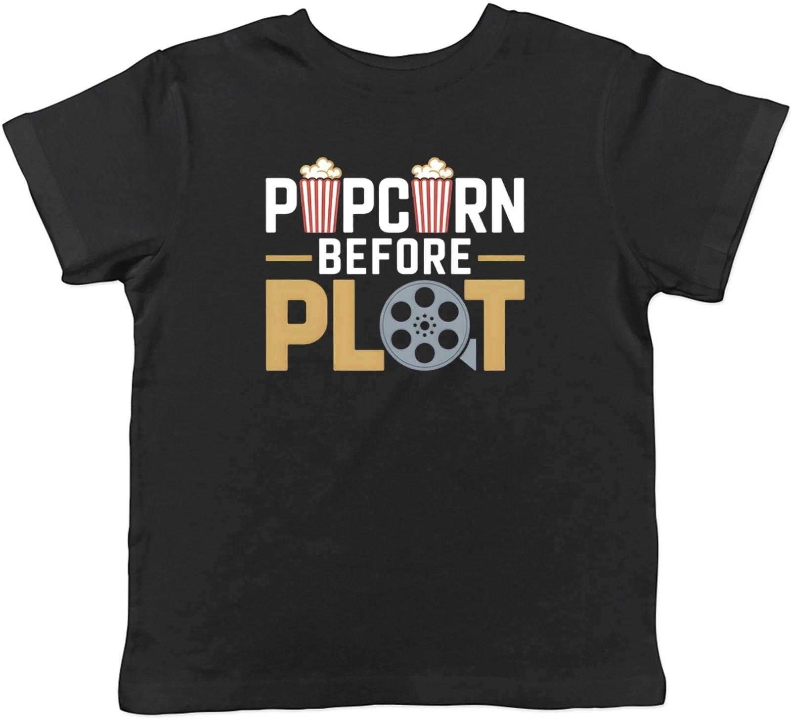 Popcorn before Plot Funny Movie Film Kids T-Shirt Boys Girls Gift 110