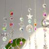 Hanging Crystal Pendant Garden Suncatcher Wind Chimes Rainbow Prism Crystal Chain for Window Drop Bell Christmas Tree Home Decor