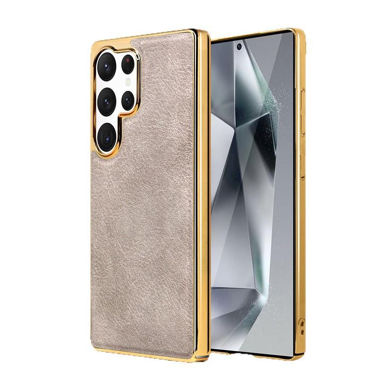 Samsung S11Ultra Electroplated Leather Pattern Mobile Phone Case S11Ultra Magnetic Cow Pattern S11Ultra Protective Case