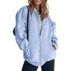 2025 Unisex Fleece Hooded Cardigan Sweatshirt - Solid Color Sports Top for Autumn/Winter