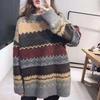 Women's Round Neck Pullover Sweater – Korean Style Retro Long Sleeve Jacket, Autumn/Winter 2020, Loose Fit.