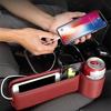 1Pc  Universal Car Seat Gaps Storage Box With Cup Holder, PU Leather Storage Box, Car Front Seat Gaps Filler, Car Interior Accessories
