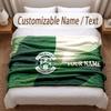 Hibernian FC Printed Flannel Blanket Custom Name Text Soft Warm Throw For Bedroom Holiday Gift