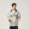 Li Ning Lattichblatt Amerikanischer Vintage Wasserabweisender Windbreaker mit Kragen mit Buchstaben und Reißverschluss Herren Oberbekleidung Nebel-Khaki Off-White AFDU957-7