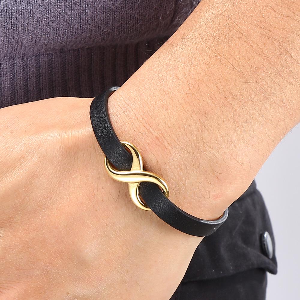 Squisito Cinturino per Orologio in Vera Pelle Stile Coreano a Forma di 8 & Versatile Bracciale di Coppia