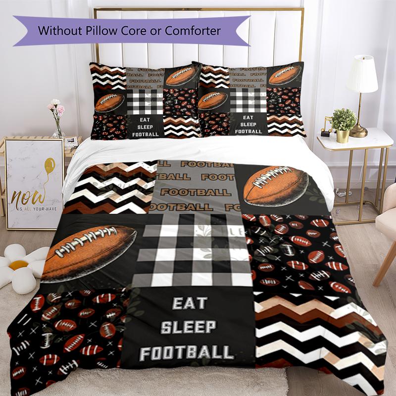 3pcs American Football Bedding Set Duvet Cover Closure Includes 1 Duvet Cover & 2 Pillowcases, Soft and Comfortable for All Seasons.