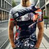 Pánské tričko s 3D potiskem a krátkým rukávem s anime Naruto a Kakashi, oblečení pro muže i ženy, módní oblečení s krátkým rukávem pro chlapce, streetwear
